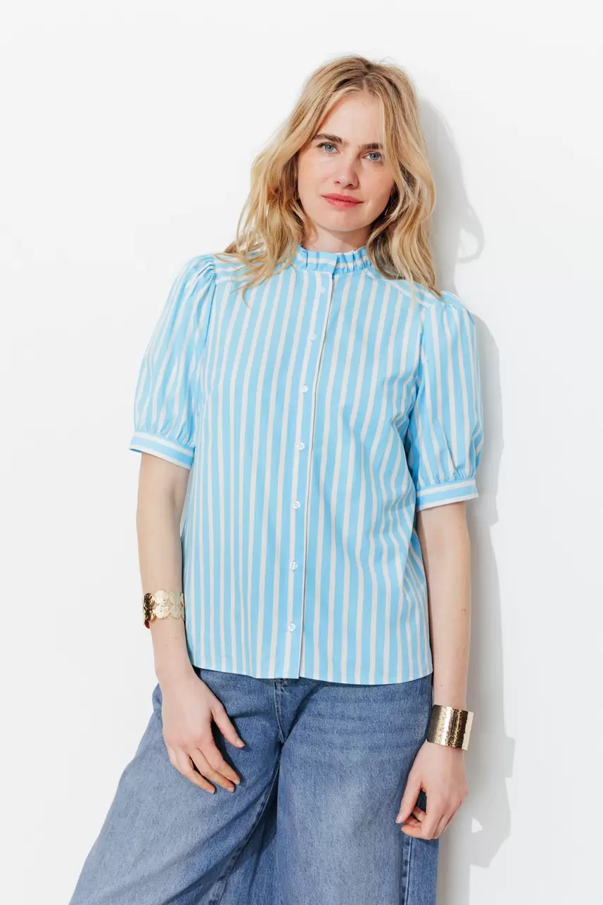 Chemise rayée manches ballon