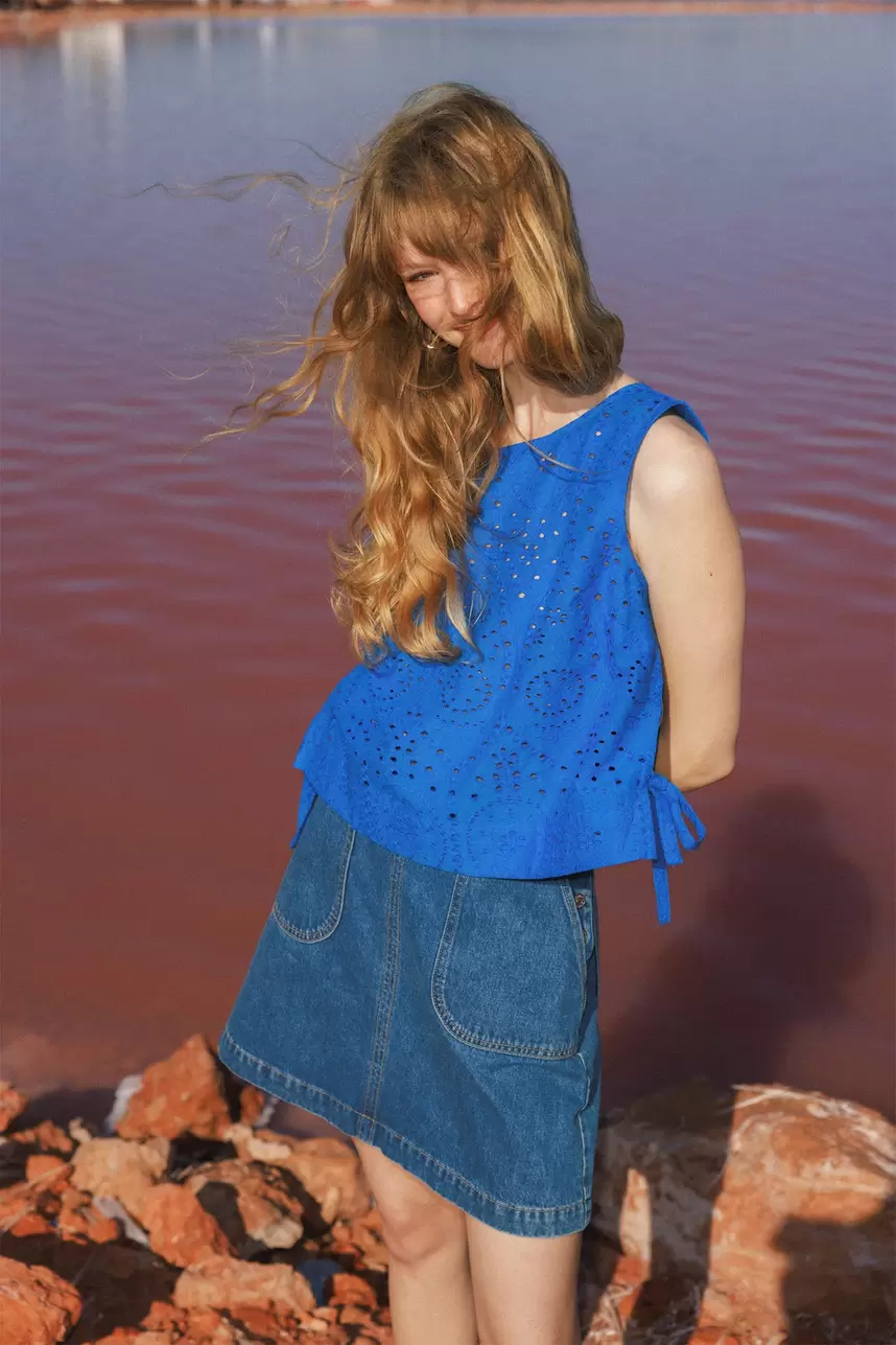 Top en broderie anglaise Femme
