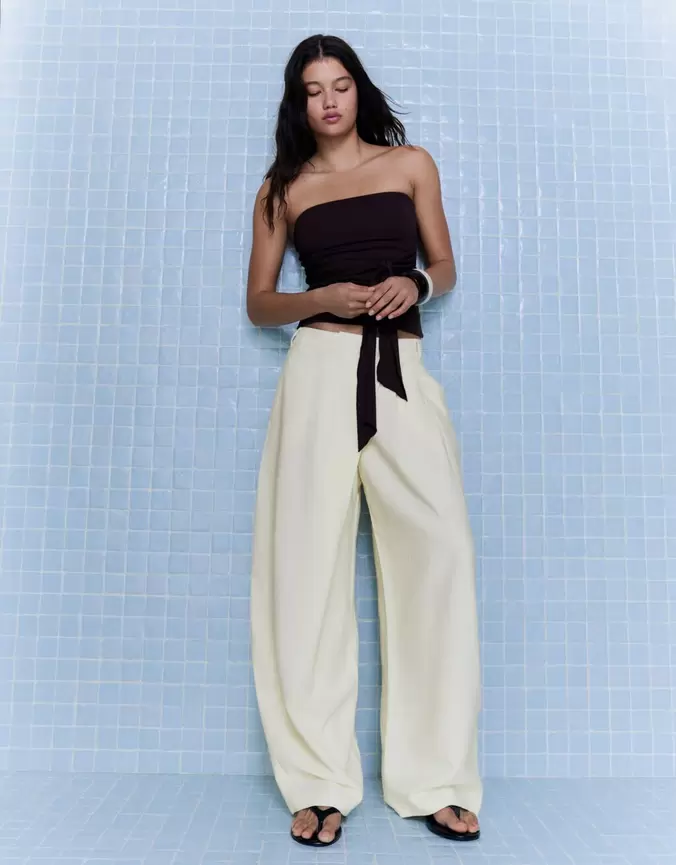Pantalon taille croisée
