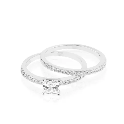 Solitaire & alliance Excellence Argent 925 Rh