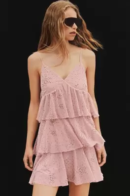 Short rhinestone embroidered dress