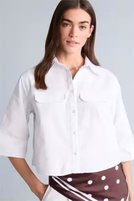 Chemise Oxford oversize à manches courtes