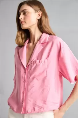 Chemise en modal à manches courtes