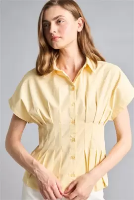 Chemise en popeline à manches courtes Coupe ajustée