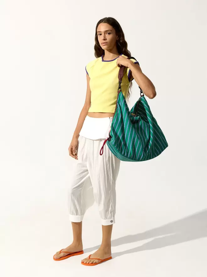 Sac de sport en nylon à rayures