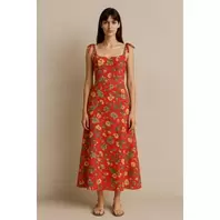Marwa Robe Imprimée À Bretelles - Fushia Flowers