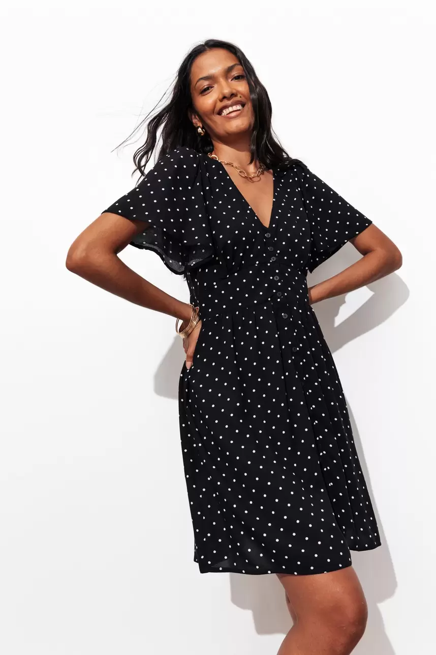 Robe courte à pois Femme