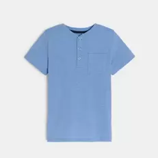 T-shirt tunisien uni bleu garçon