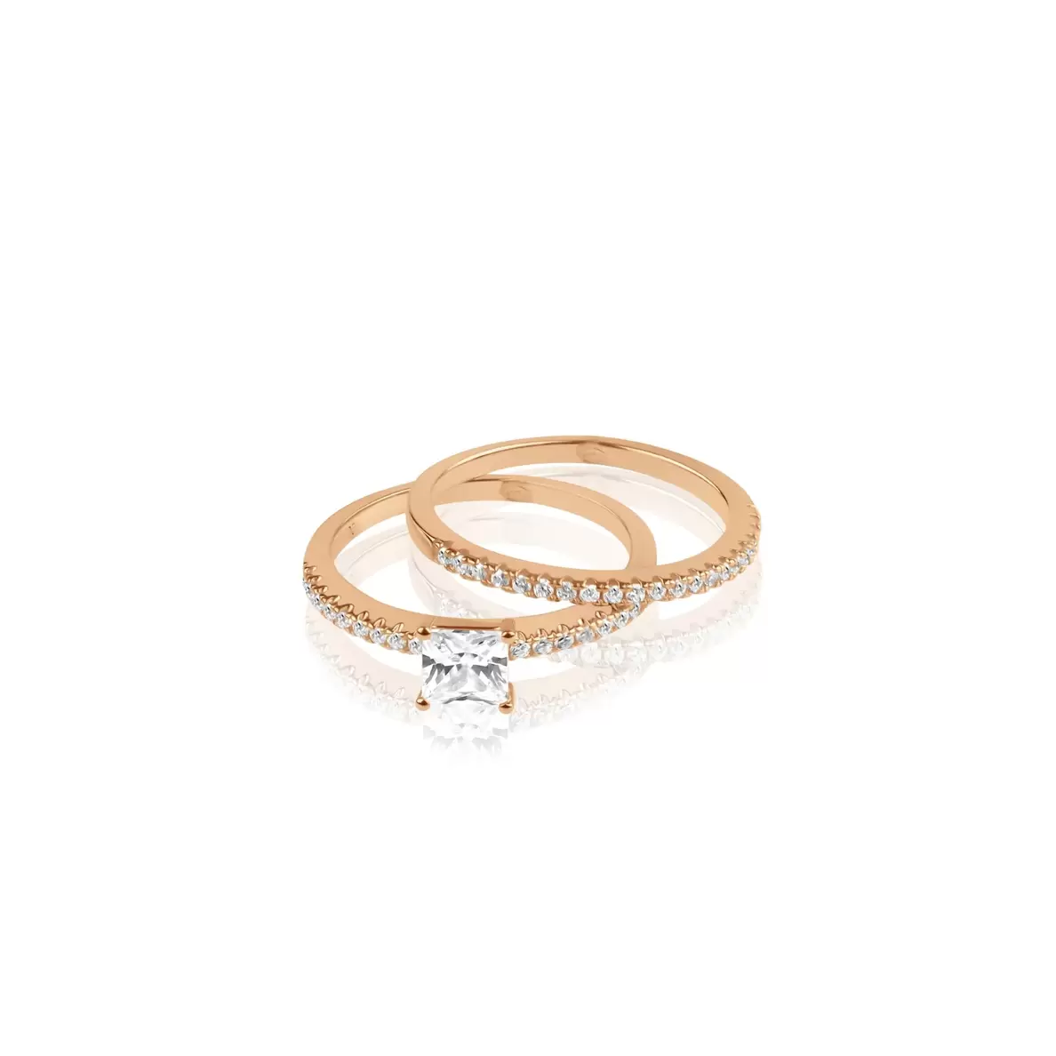 Solitaire & alliance Excellence Argent 925 R.Gold