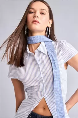 Chemise rayée en bengaline Coupe ajustée