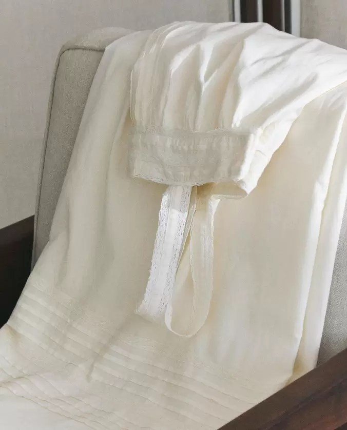 CHEMISE DE NUIT BRETELLES DENTELLE ET PLIS