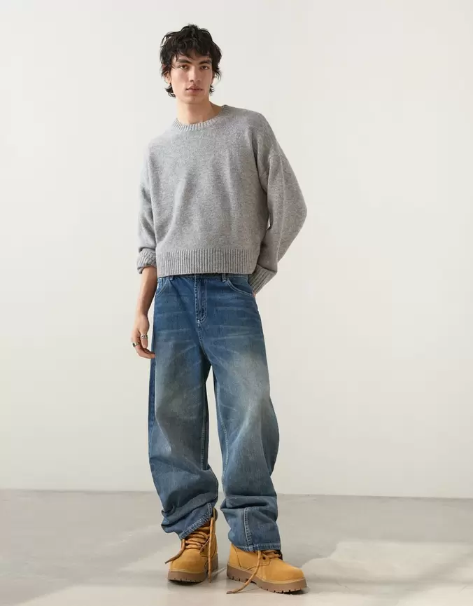 Jeans super baggy fit brodé