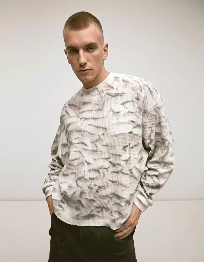 T-shirt à manches longues tie-dye épais