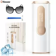 Vancostar Épilateur laser indolore 3 en 1 pour homme et femme, 999900 flashs, IPL, ICE, froid, corps, sans douleur, traitement de l'acné