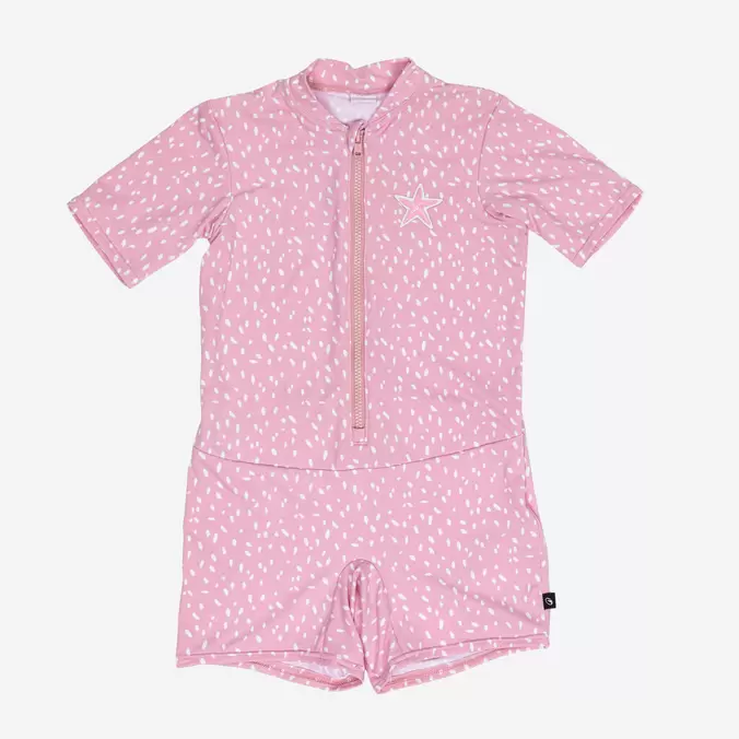 Combinaison de bain manches et jambes courtes Bébé - Rose