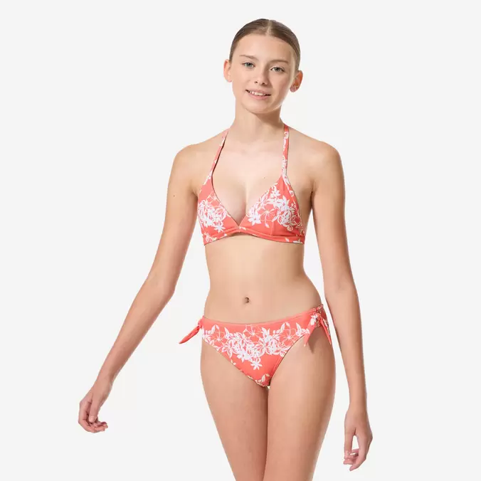 Maillot de bain 2 pièces fille, Tania Paradise pêche
