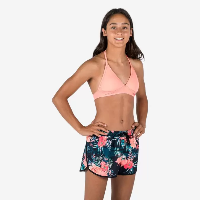 Short de bain surf Fille junior - shiso noir