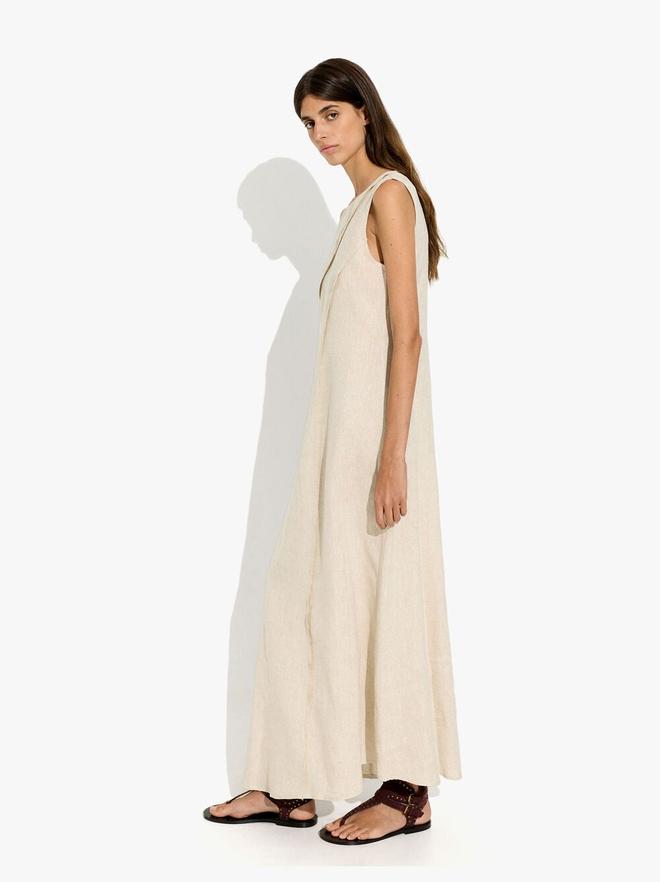 Robe avec détail diagonal 100% lin