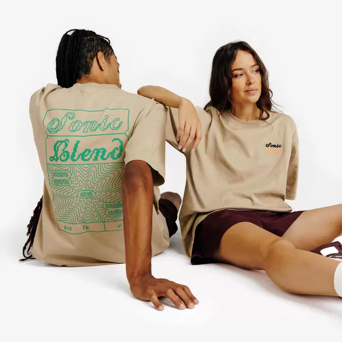 T-shirt graphique mixte, Elementals, beige