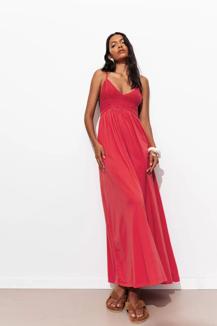 Robe en crochet et jersey