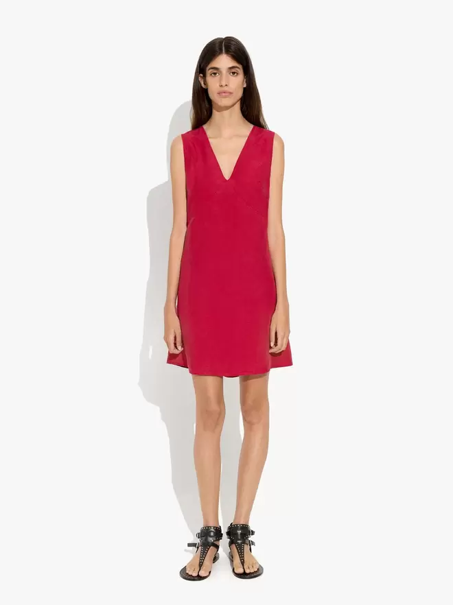 Robe lisse avec col en V