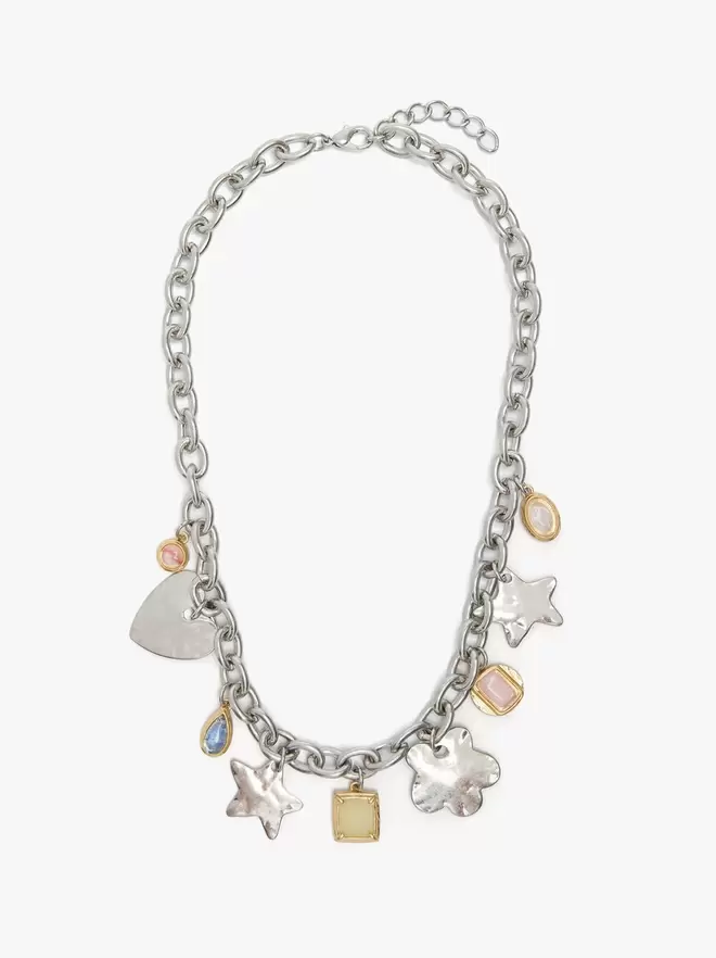 Collier de maillons avec pierres et charms