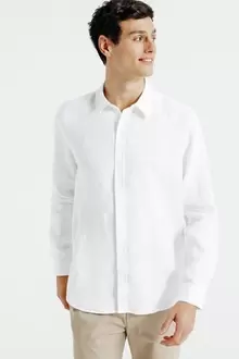 Chemise 100% lin regular unie