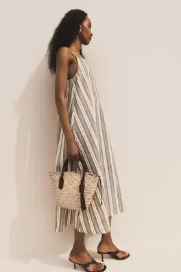 Striped lightweight denim dress