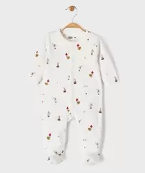 Pyjama en velours ouverture devant à motifs bébé
