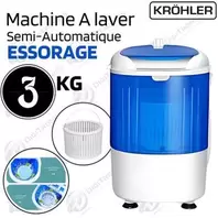 KRÖHLER Machine a Laver 3 Kg Semi-Automatique + Essorage, KPB-3.0-SE