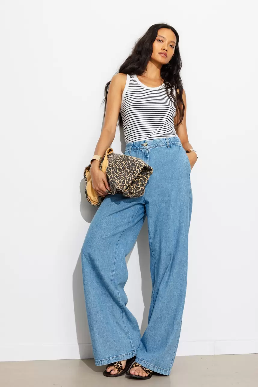 Pantalon large en jean light