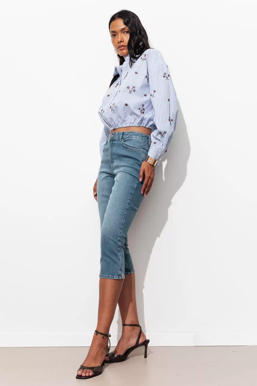 Jean capri slim Femme