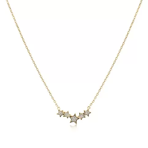 Collier étoiles Excellence Plaqué Or 18K 3Mic
