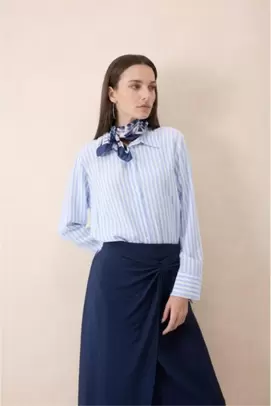 Chemise rayée à manches longues Coupe régulière