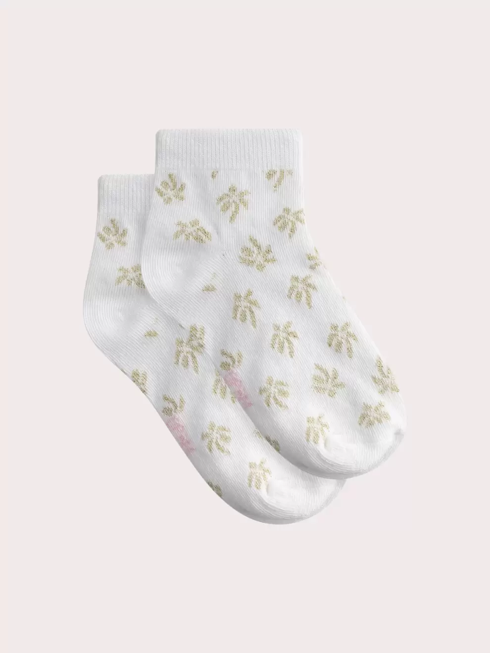 Socquettes écrues à motif palmiers pour fille