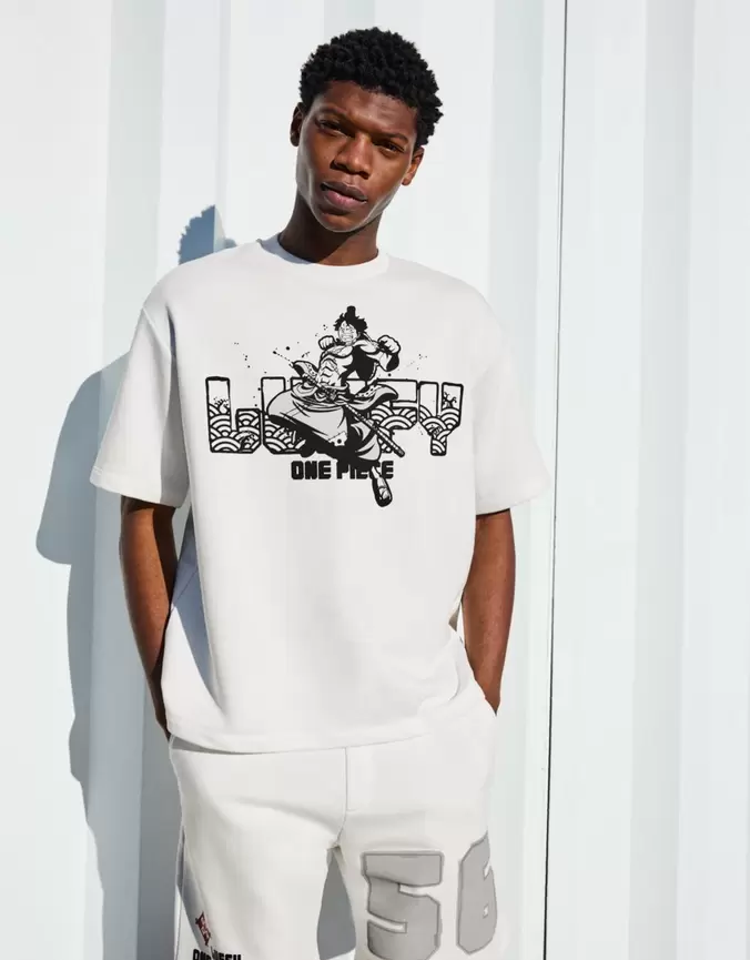 T-shirt One Piece en molleton à manches courtes et imprimé