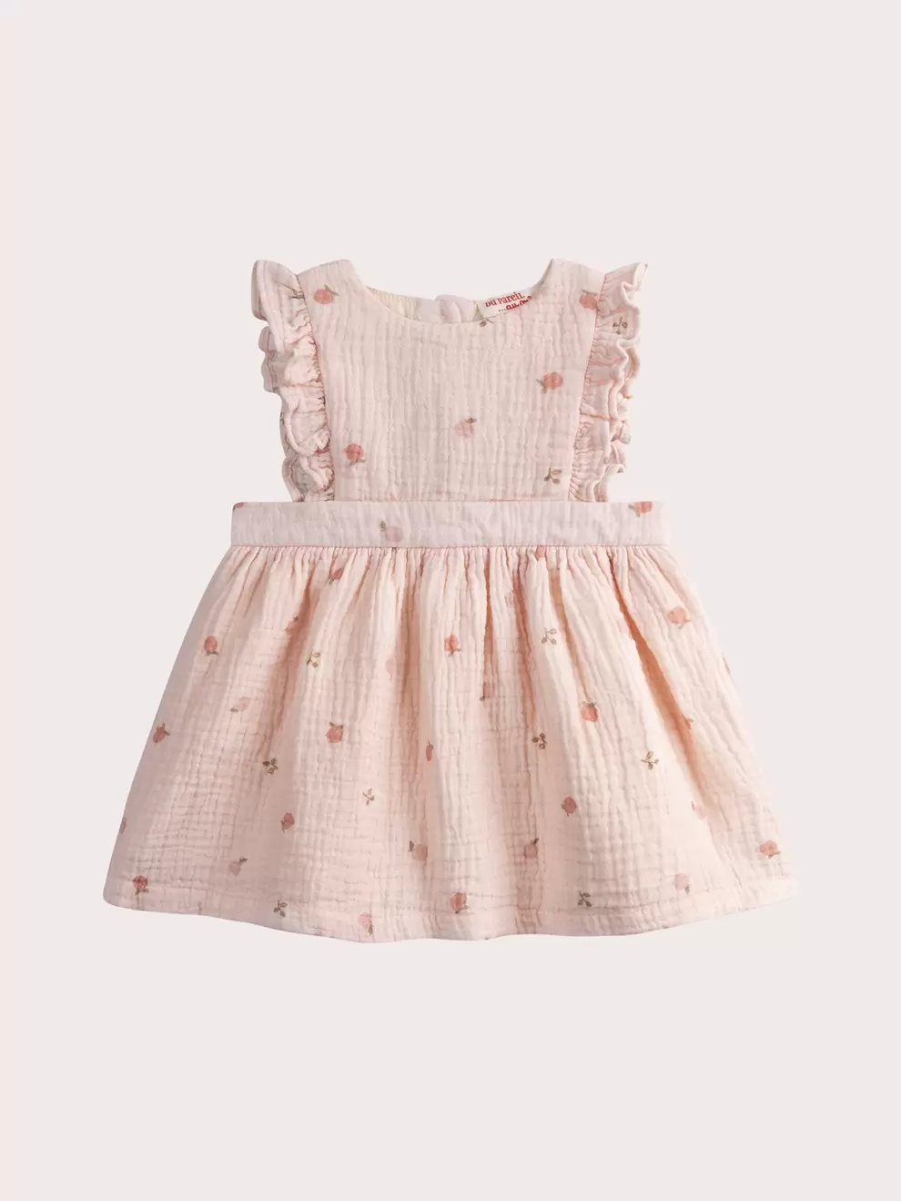 Robe en gaze de coton rose pour bébé fille