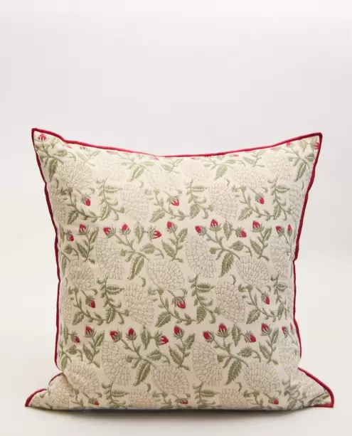 HOUSSE DE COUSSIN FLEURS ET FRAISES