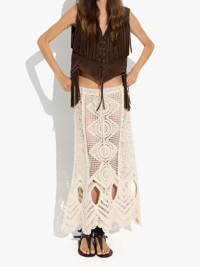 Jupe en maille avec crochet 100% coton