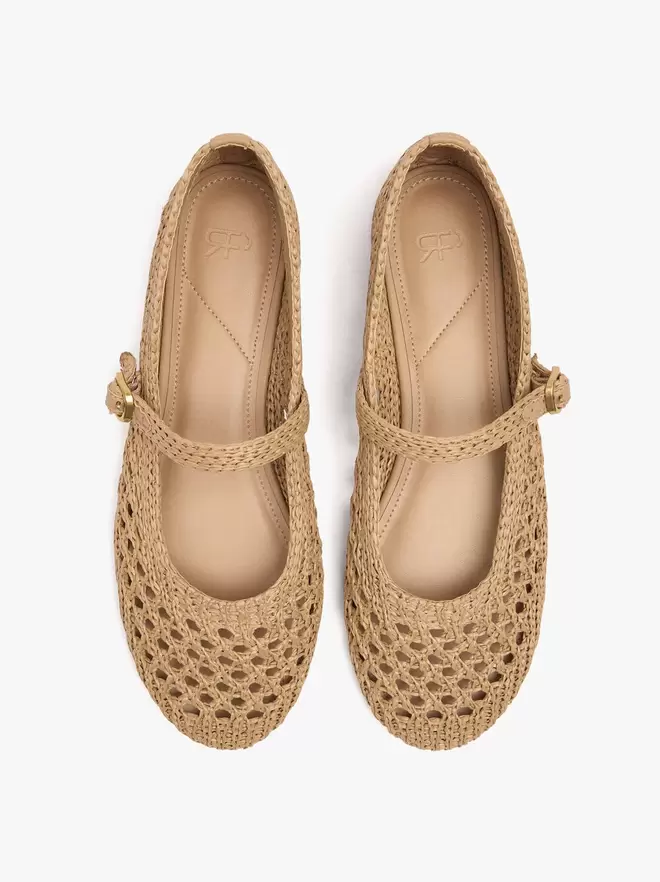 Ballerines avec résille tressée