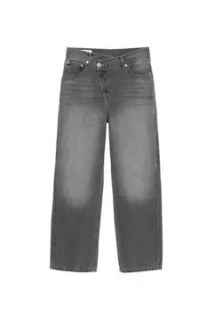 Jeans droits taille croisée