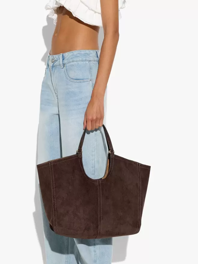 Sac shopper avec surpiqûres effet cuir