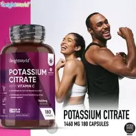 WeightWorld Citrate de Potassium 1460mg Avec Vitamine C Contribue au Bon Fonctionnement du Système Nerveux et des Muscles - Potassium Citrate Acide L-Ascorbique Keto