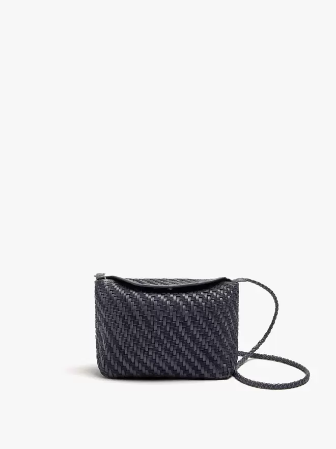 Sac bandoulière en cuir tressé avec texture