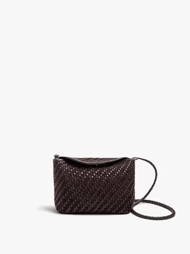Sac bandoulière en cuir tressé avec texture