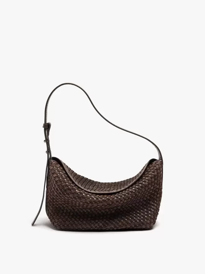 Sac à épaule en cuir tressé avec texture