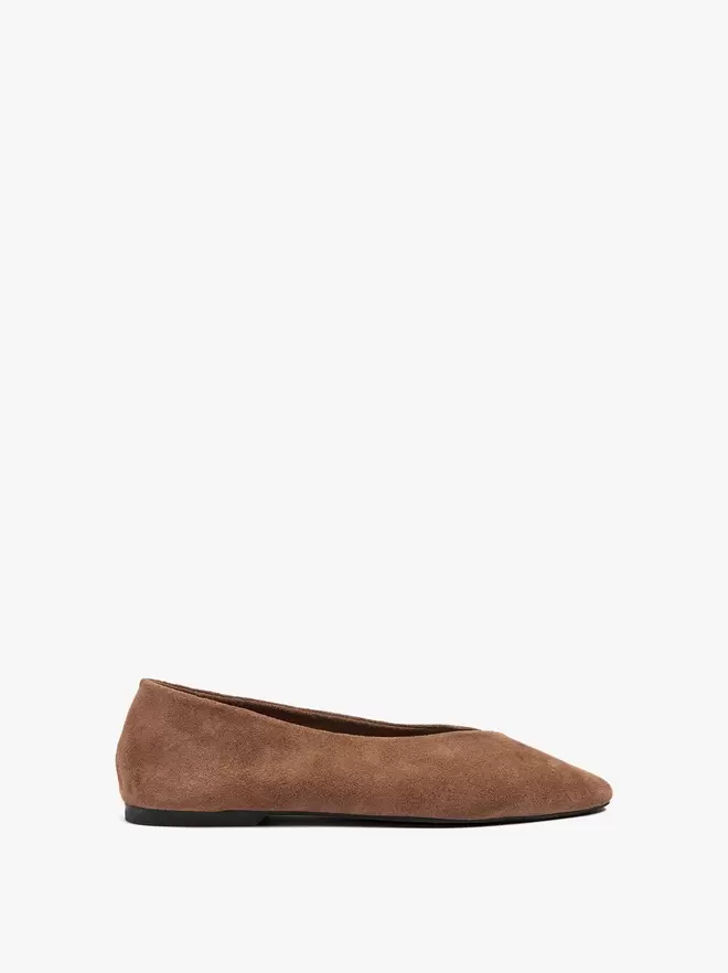 Ballerines en cuir suédé