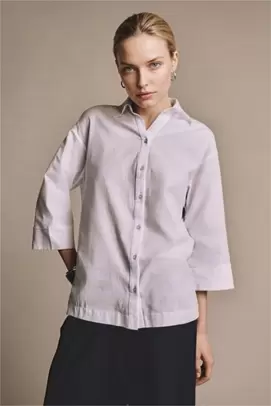 Chemise en coton flammé à manches longues