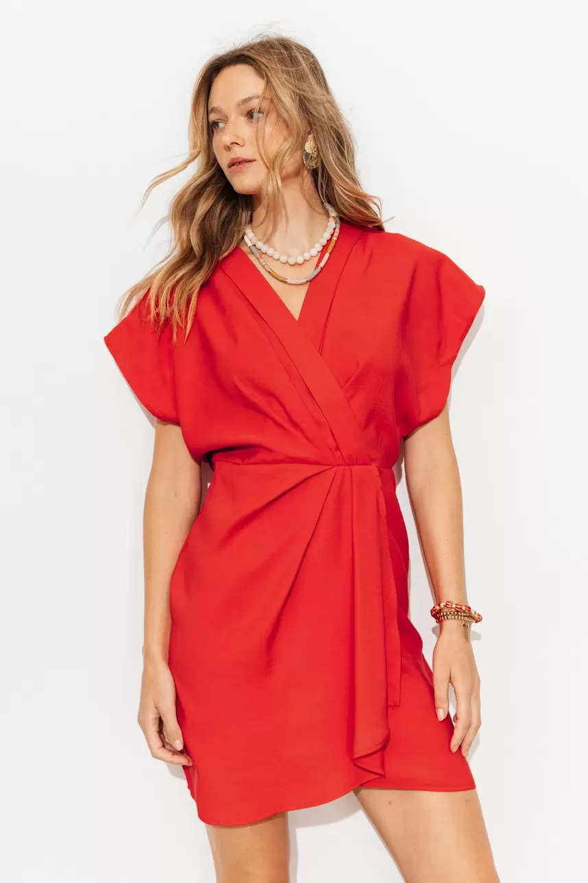 Robe courte drapée Femme