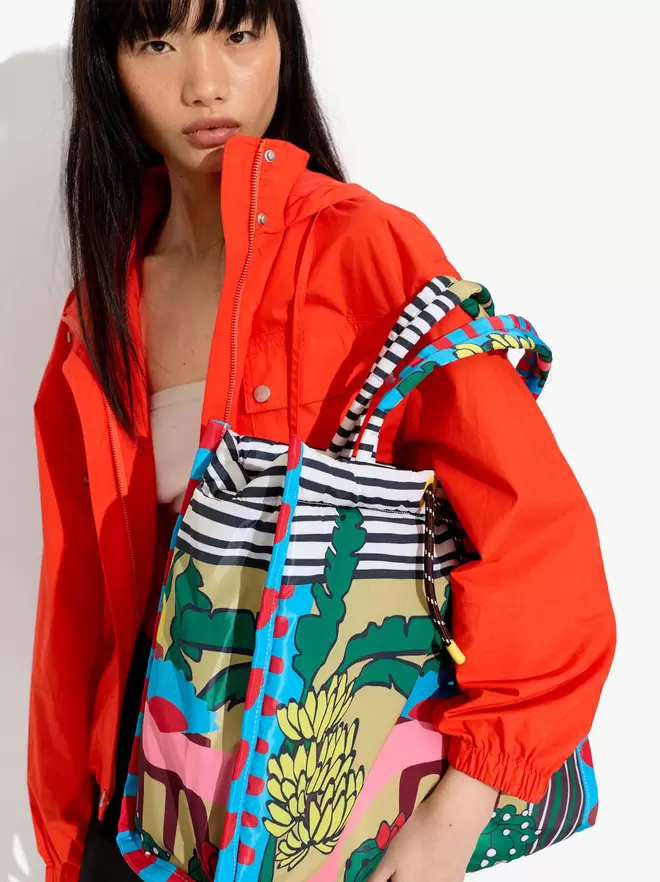 Sac shopper imprimé avec du nylon